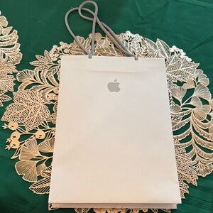 Apple White Gift Bag with Logo